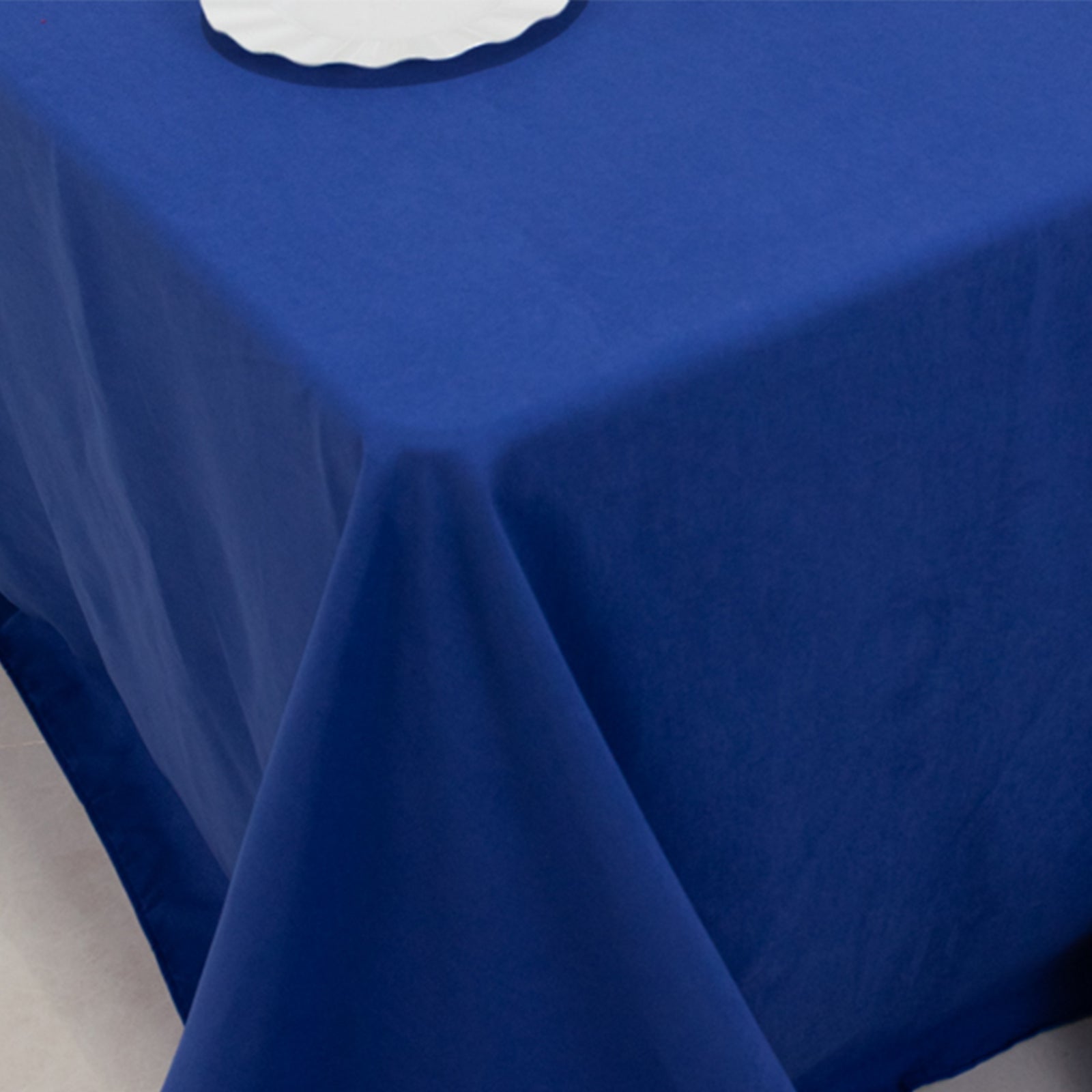 Cotton Blend 90"x132" Rectangle Tablecloth Royal Blue - Seamless Wrinkle - Resistant Table Cover - Bell Racket Store