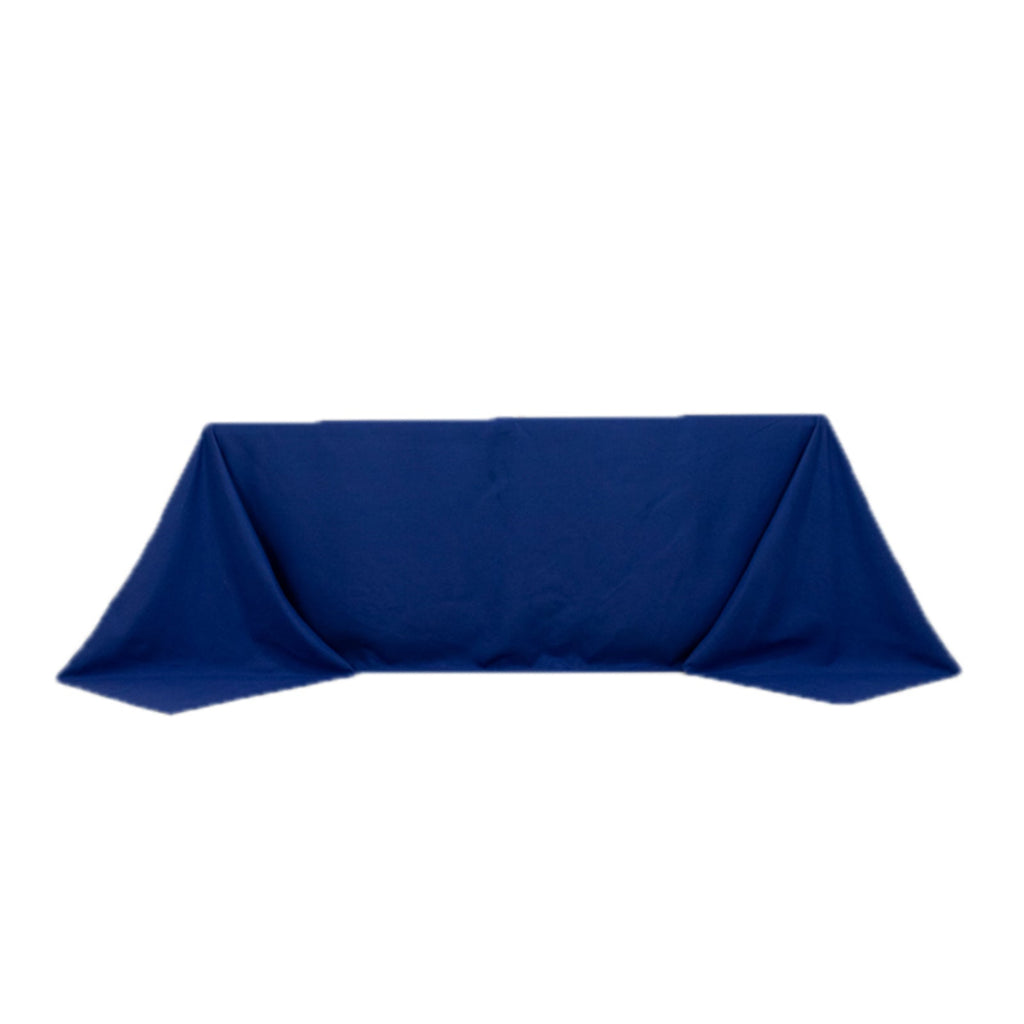 Cotton Blend 90"x132" Rectangle Tablecloth Royal Blue - Seamless Wrinkle - Resistant Table Cover - Bell Racket Store