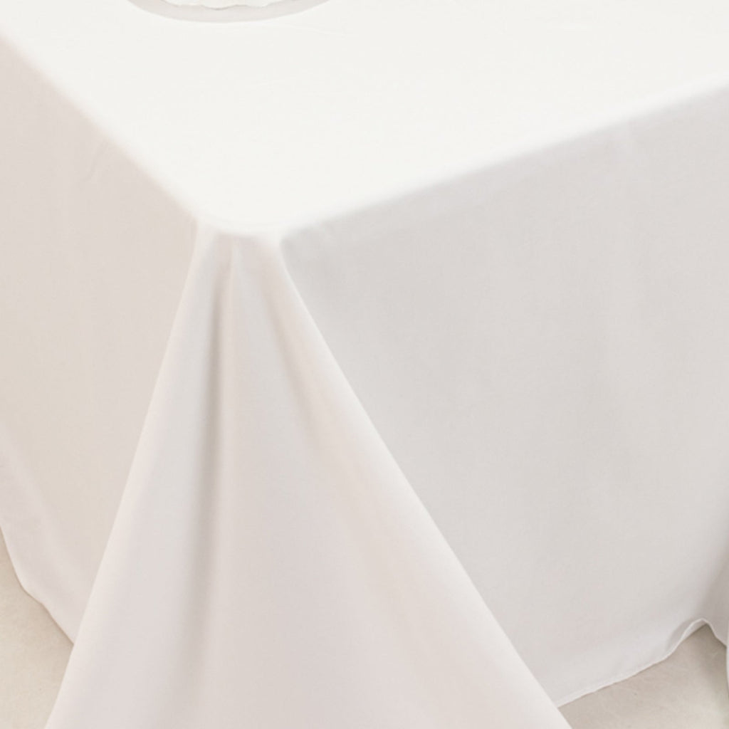 Cotton Blend 90"x132" Rectangle Tablecloth White - Seamless Wrinkle - Resistant Design for Classy Occasions - Bell Racket Store
