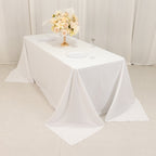 Cotton Blend 90"x132" Rectangle Tablecloth White - Seamless Wrinkle - Resistant Design for Classy Occasions - Bell Racket Store