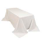 Cotton Blend 90"x132" Rectangle Tablecloth White - Seamless Wrinkle - Resistant Design for Classy Occasions - Bell Racket Store