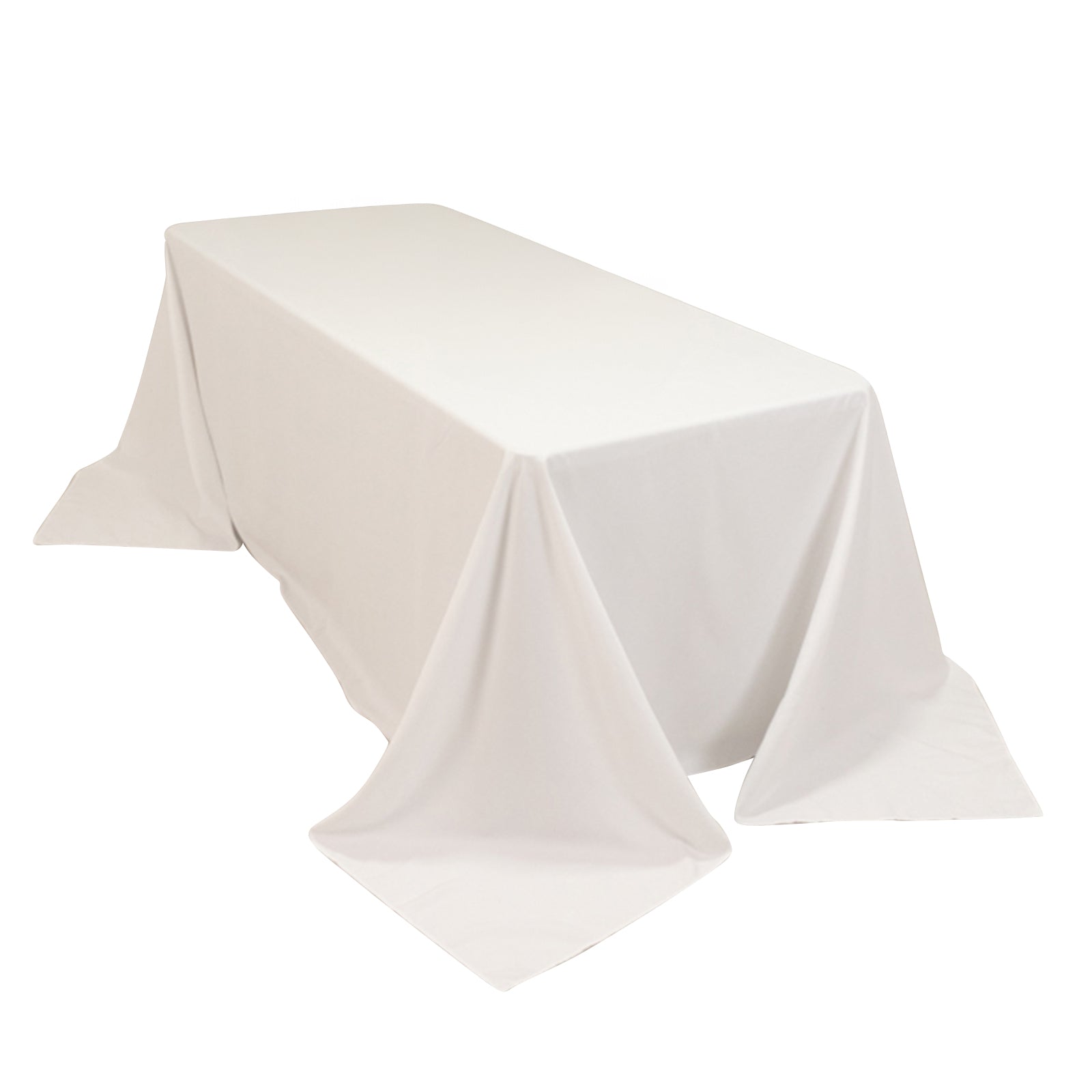 Cotton Blend 90"x132" Rectangle Tablecloth White - Seamless Wrinkle - Resistant Design for Classy Occasions - Bell Racket Store