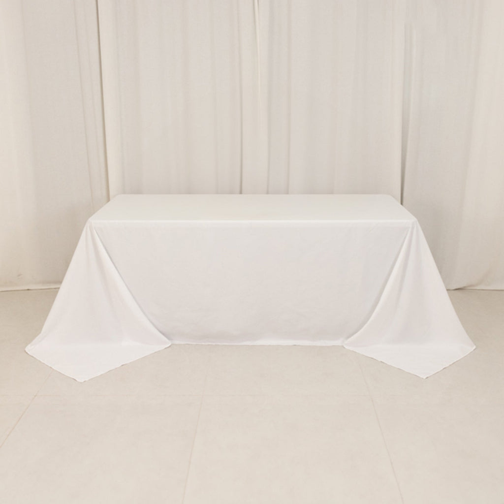 Cotton Blend 90"x132" Rectangle Tablecloth White - Seamless Wrinkle - Resistant Design for Classy Occasions - Bell Racket Store