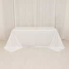 Cotton Blend 90"x132" Rectangle Tablecloth White - Seamless Wrinkle - Resistant Design for Classy Occasions - Bell Racket Store
