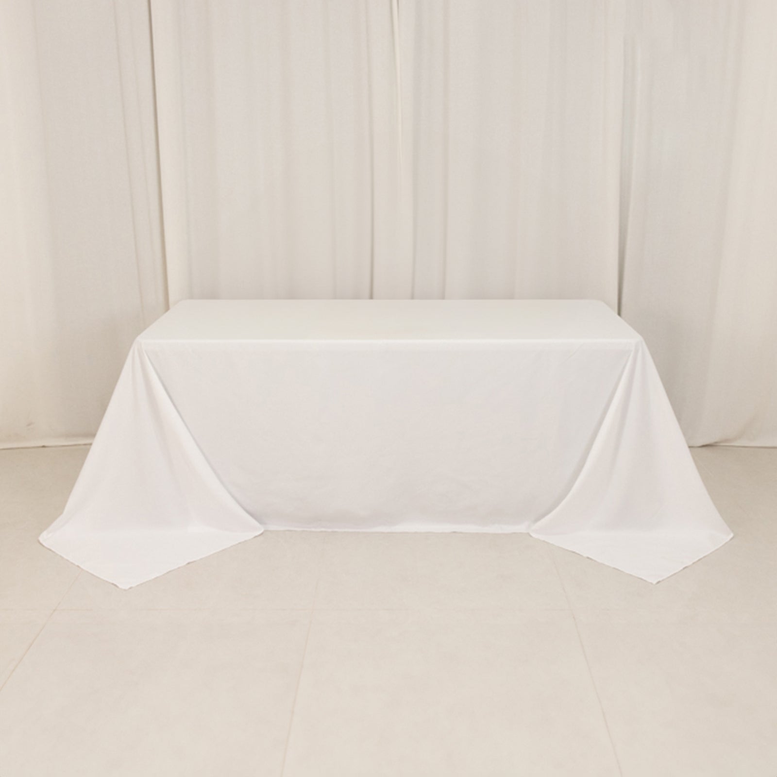 Cotton Blend 90"x132" Rectangle Tablecloth White - Seamless Wrinkle - Resistant Design for Classy Occasions - Bell Racket Store