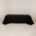 Cotton Blend 90"x156" Rectangle Tablecloth Black - Seamless Wrinkle - Resistant Table Cover - Bell Racket Store