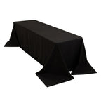 Cotton Blend 90"x156" Rectangle Tablecloth Black - Seamless Wrinkle - Resistant Table Cover - Bell Racket Store