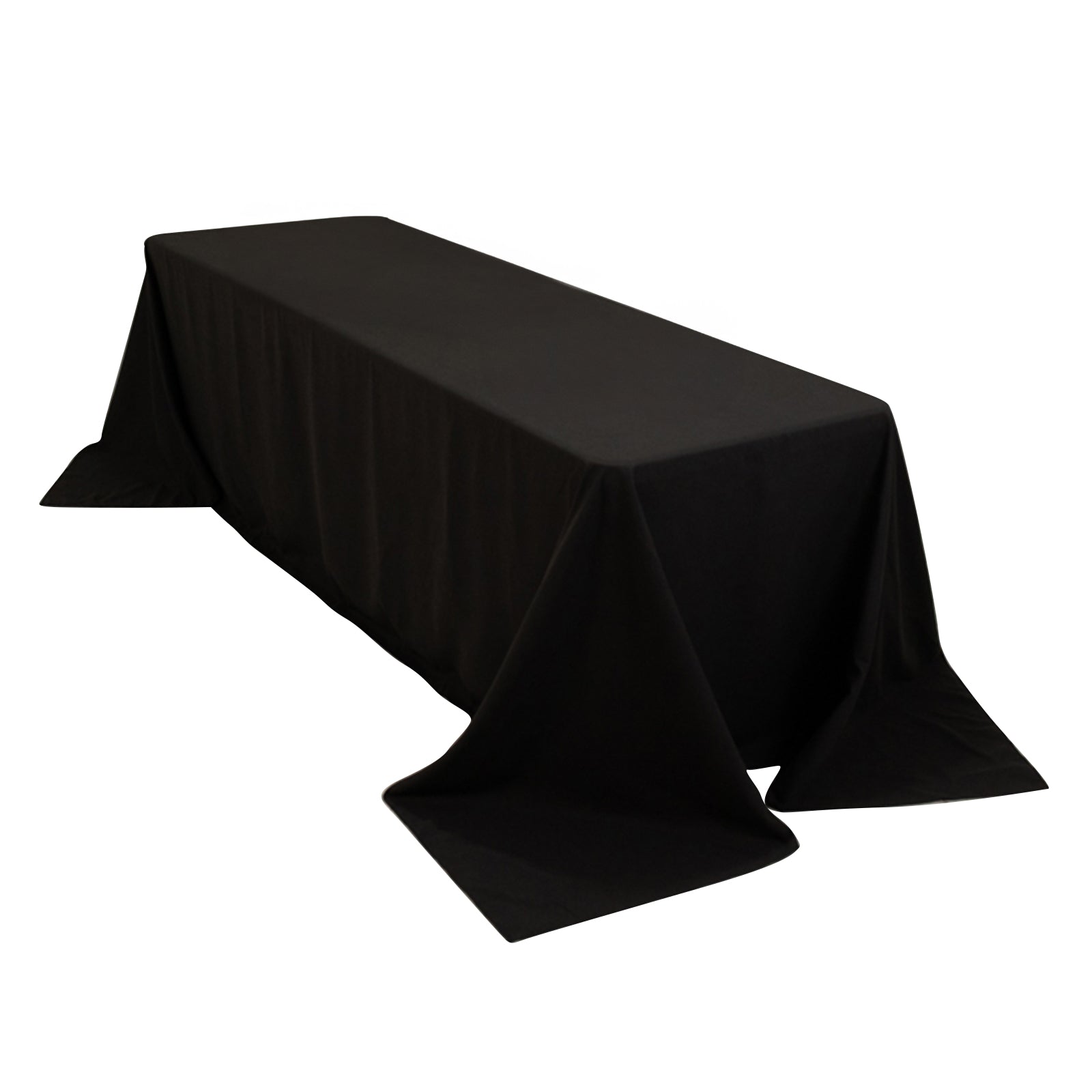 Cotton Blend 90"x156" Rectangle Tablecloth Black - Seamless Wrinkle - Resistant Table Cover - Bell Racket Store
