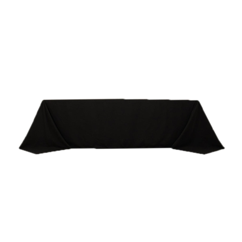 Cotton Blend 90"x156" Rectangle Tablecloth Black - Seamless Wrinkle - Resistant Table Cover - Bell Racket Store