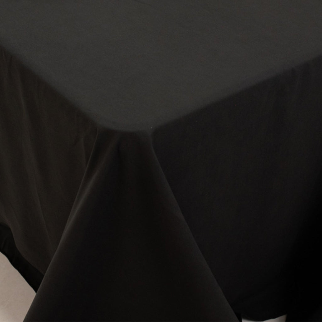 Cotton Blend 90"x156" Rectangle Tablecloth Black - Seamless Wrinkle - Resistant Table Cover - Bell Racket Store