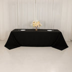 Cotton Blend 90"x156" Rectangle Tablecloth Black - Seamless Wrinkle - Resistant Table Cover - Bell Racket Store
