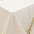 Cotton Blend 90"x156" Rectangle Tablecloth Ivory - Seamless Wrinkle - Resistant Table Cover - Bell Racket Store