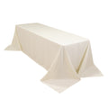 Cotton Blend 90"x156" Rectangle Tablecloth Ivory - Seamless Wrinkle - Resistant Table Cover - Bell Racket Store