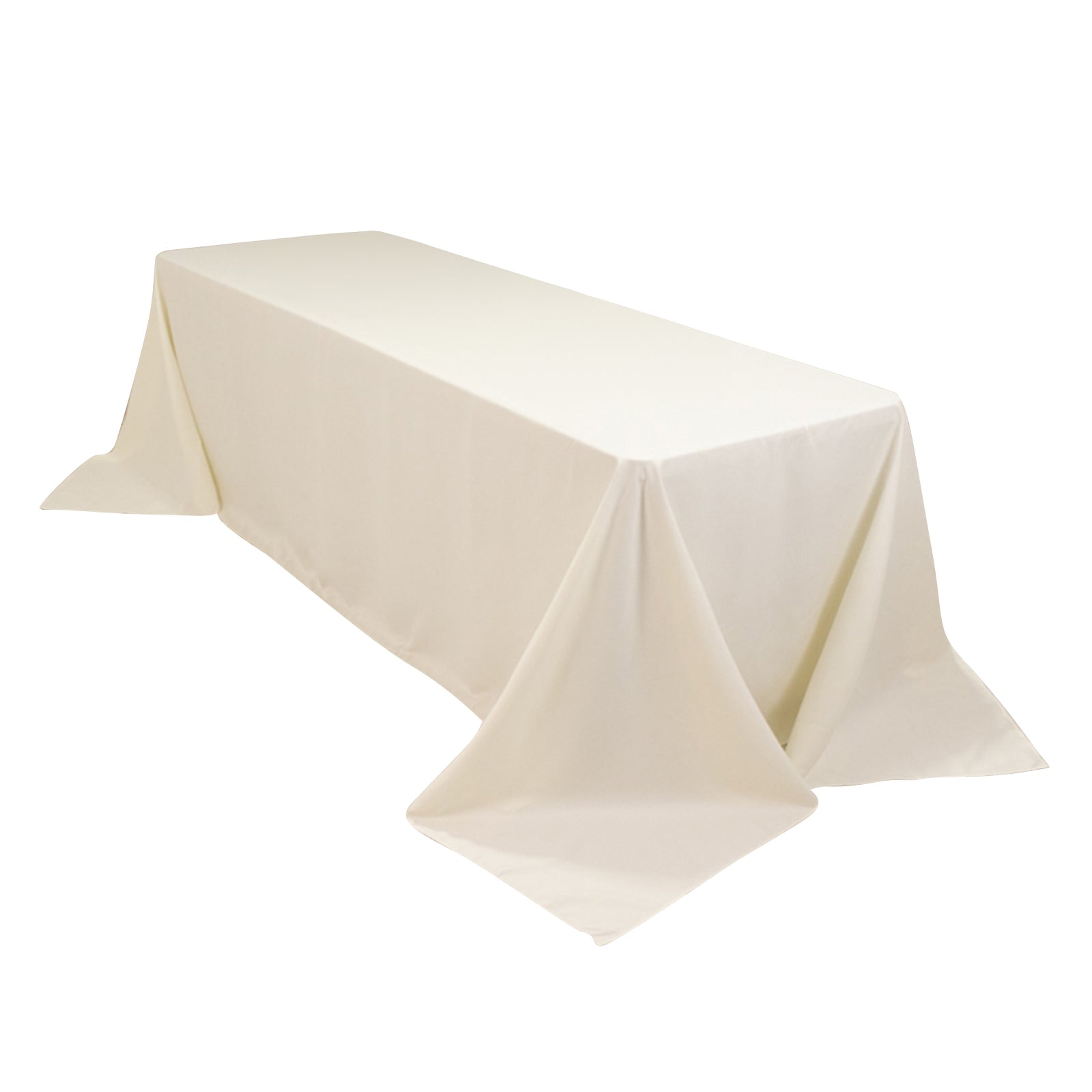 Cotton Blend 90"x156" Rectangle Tablecloth Ivory - Seamless Wrinkle - Resistant Table Cover - Bell Racket Store