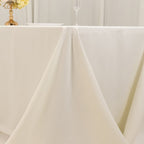 Cotton Blend 90"x156" Rectangle Tablecloth Ivory - Seamless Wrinkle - Resistant Table Cover - Bell Racket Store