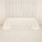 Cotton Blend 90"x156" Rectangle Tablecloth Ivory - Seamless Wrinkle - Resistant Table Cover - Bell Racket Store