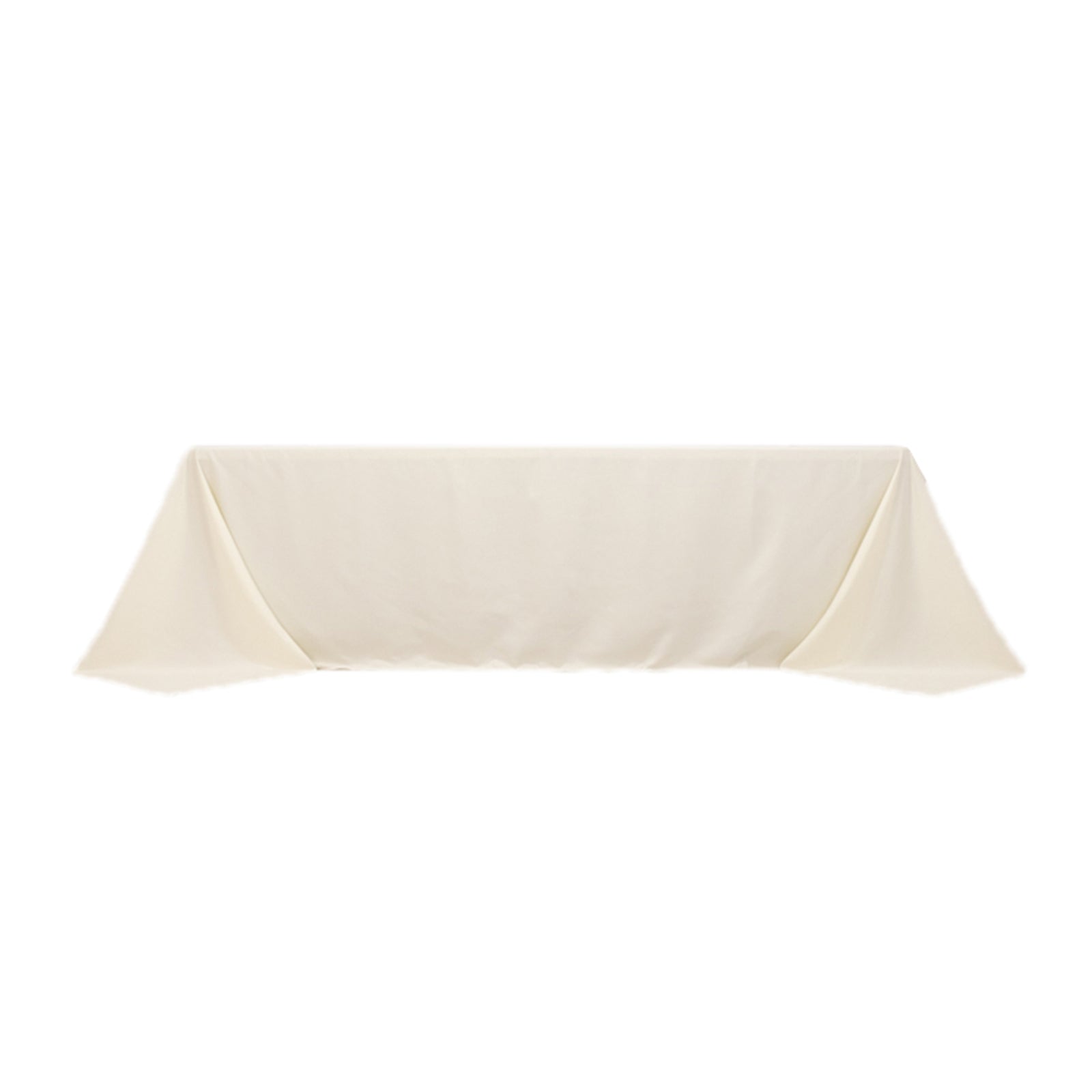 Cotton Blend 90"x156" Rectangle Tablecloth Ivory - Seamless Wrinkle - Resistant Table Cover - Bell Racket Store