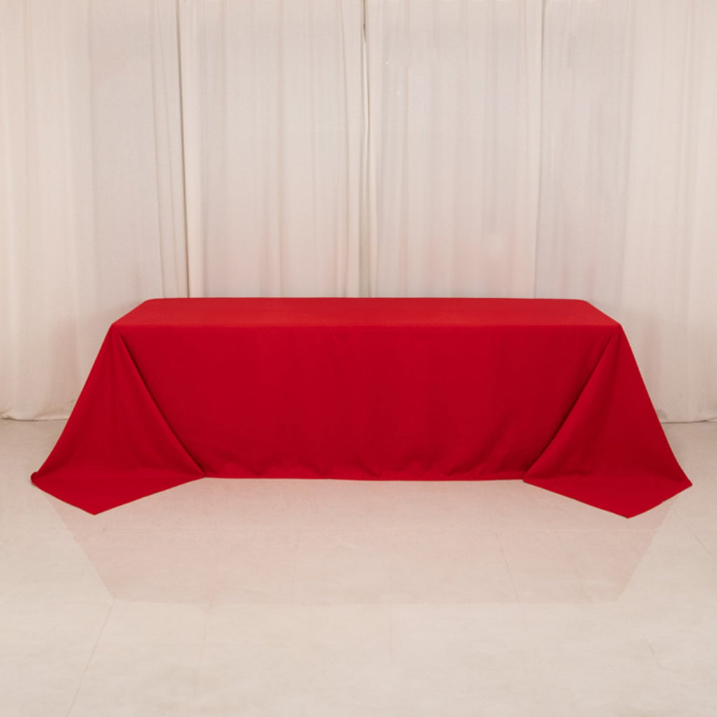 Cotton Blend 90"x156" Rectangle Tablecloth Red - Seamless Wrinkle - Resistant Table Cover - Bell Racket Store