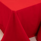 Cotton Blend 90"x156" Rectangle Tablecloth Red - Seamless Wrinkle - Resistant Table Cover - Bell Racket Store