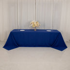 Cotton Blend 90"x156" Rectangle Tablecloth Royal Blue - Seamless Wrinkle - Resistant Table Cover - Bell Racket Store