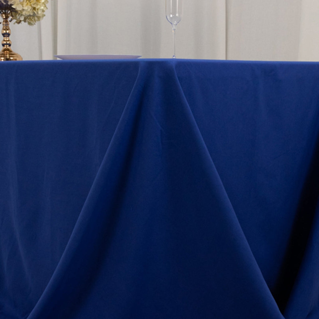 Cotton Blend 90"x156" Rectangle Tablecloth Royal Blue - Seamless Wrinkle - Resistant Table Cover - Bell Racket Store