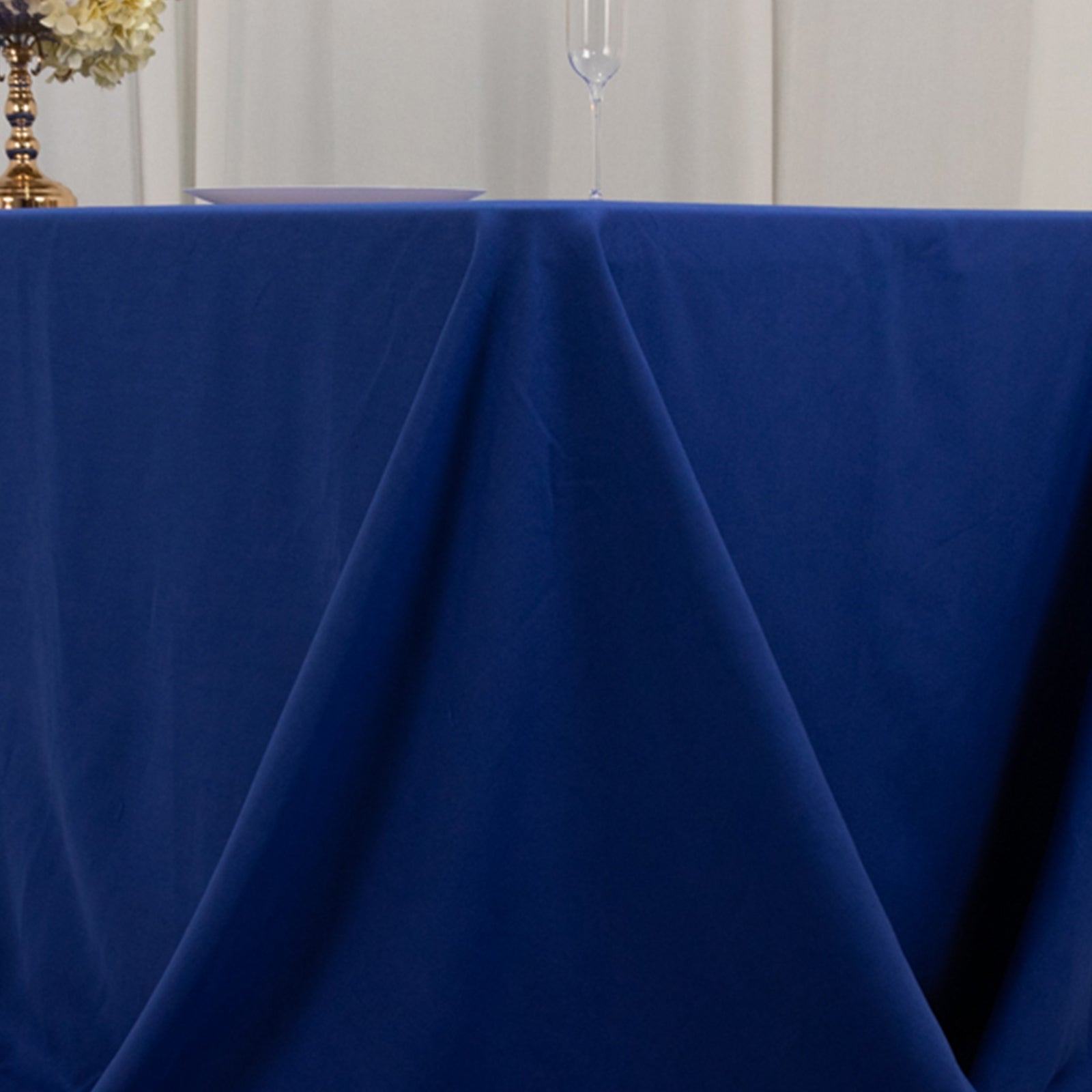 Cotton Blend 90"x156" Rectangle Tablecloth Royal Blue - Seamless Wrinkle - Resistant Table Cover - Bell Racket Store