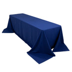 Cotton Blend 90"x156" Rectangle Tablecloth Royal Blue - Seamless Wrinkle - Resistant Table Cover - Bell Racket Store