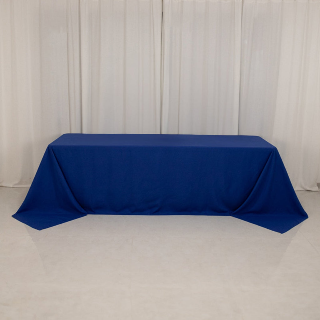 Cotton Blend 90"x156" Rectangle Tablecloth Royal Blue - Seamless Wrinkle - Resistant Table Cover - Bell Racket Store