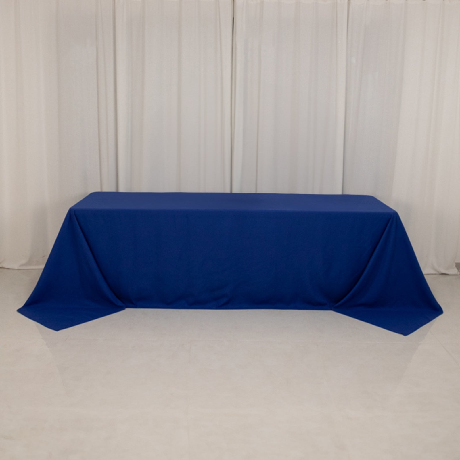 Cotton Blend 90"x156" Rectangle Tablecloth Royal Blue - Seamless Wrinkle - Resistant Table Cover - Bell Racket Store