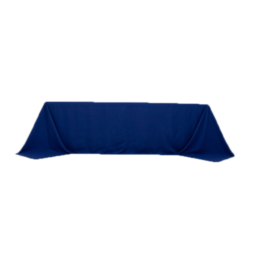 Cotton Blend 90"x156" Rectangle Tablecloth Royal Blue - Seamless Wrinkle - Resistant Table Cover - Bell Racket Store