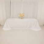 Cotton Blend 90"x156" Rectangle Tablecloth White - Seamless Wrinkle - Resistant Design for Grand Gatherings - Bell Racket Store