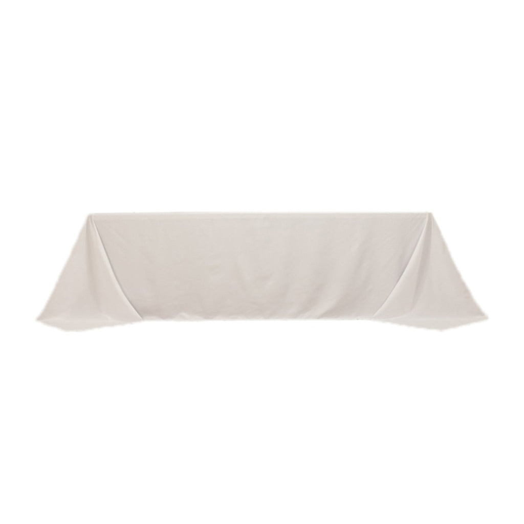 Cotton Blend 90"x156" Rectangle Tablecloth White - Seamless Wrinkle - Resistant Design for Grand Gatherings - Bell Racket Store