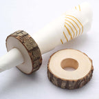 4 Pack 3" Rustic Natural Birch Wood Farmhouse Napkin Rings, Boho Napkin Holder Wood Slices