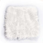 Faux Sheepskin 20" Cushion Cover with Soft Plush Finish White - Stylish Small Shag Area Rug for Events