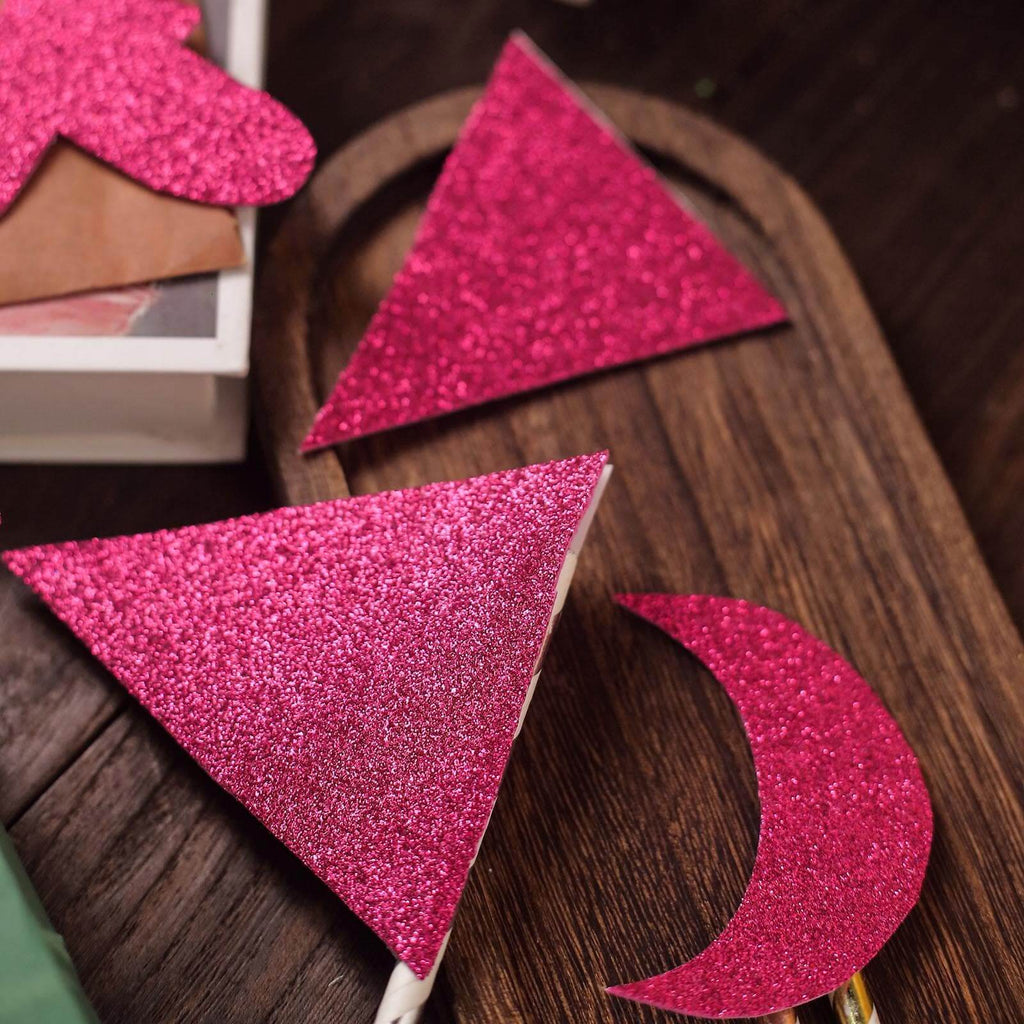 10 Pack 12"x10" Self-Adhesive Glitter DIY Craft Foam Sheets Hot Pink