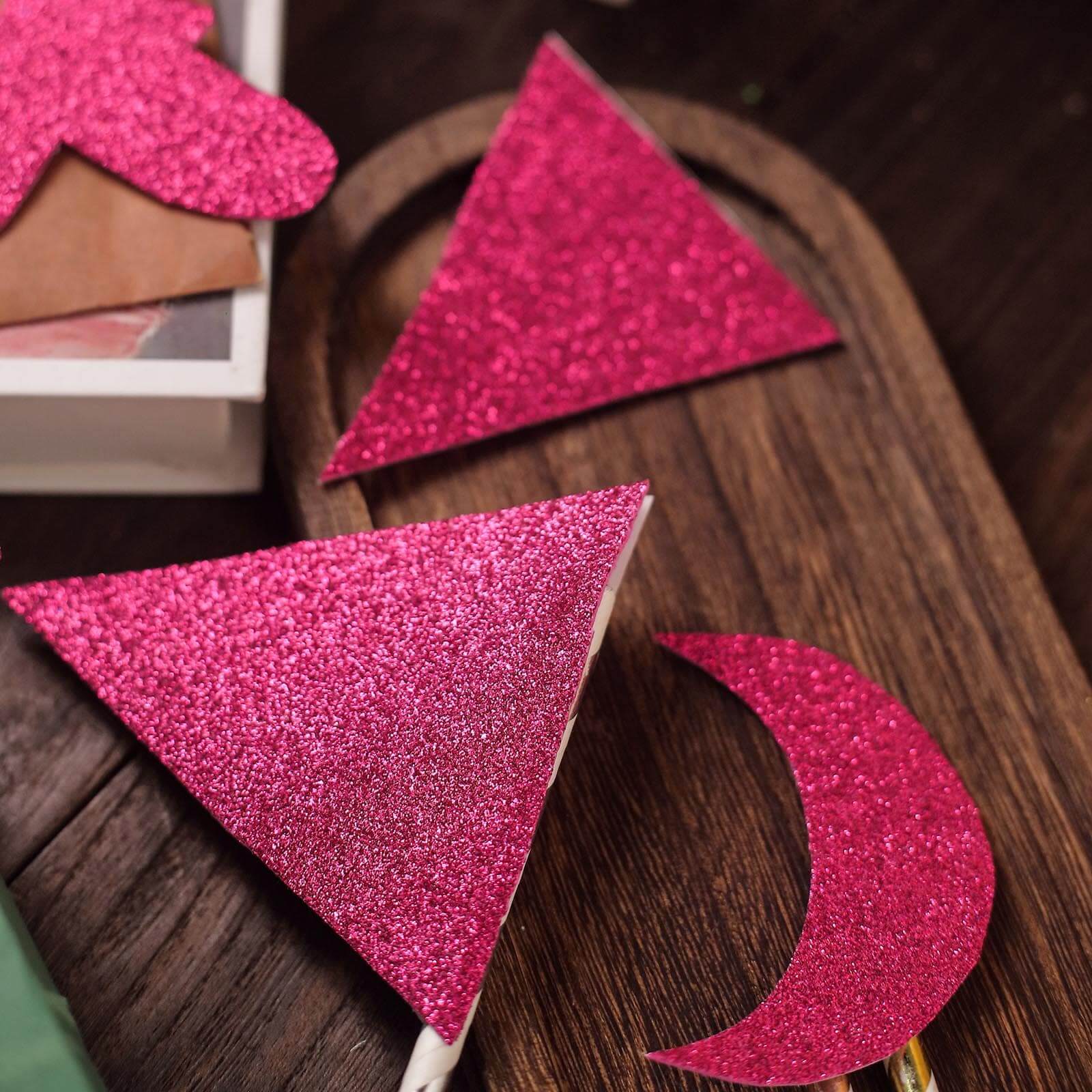 10 Pack 12"x10" Self-Adhesive Glitter DIY Craft Foam Sheets Hot Pink