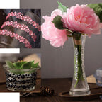 3 Pack Red Heptagon Self Adhesive Rhinestone Gem Craft Stickers