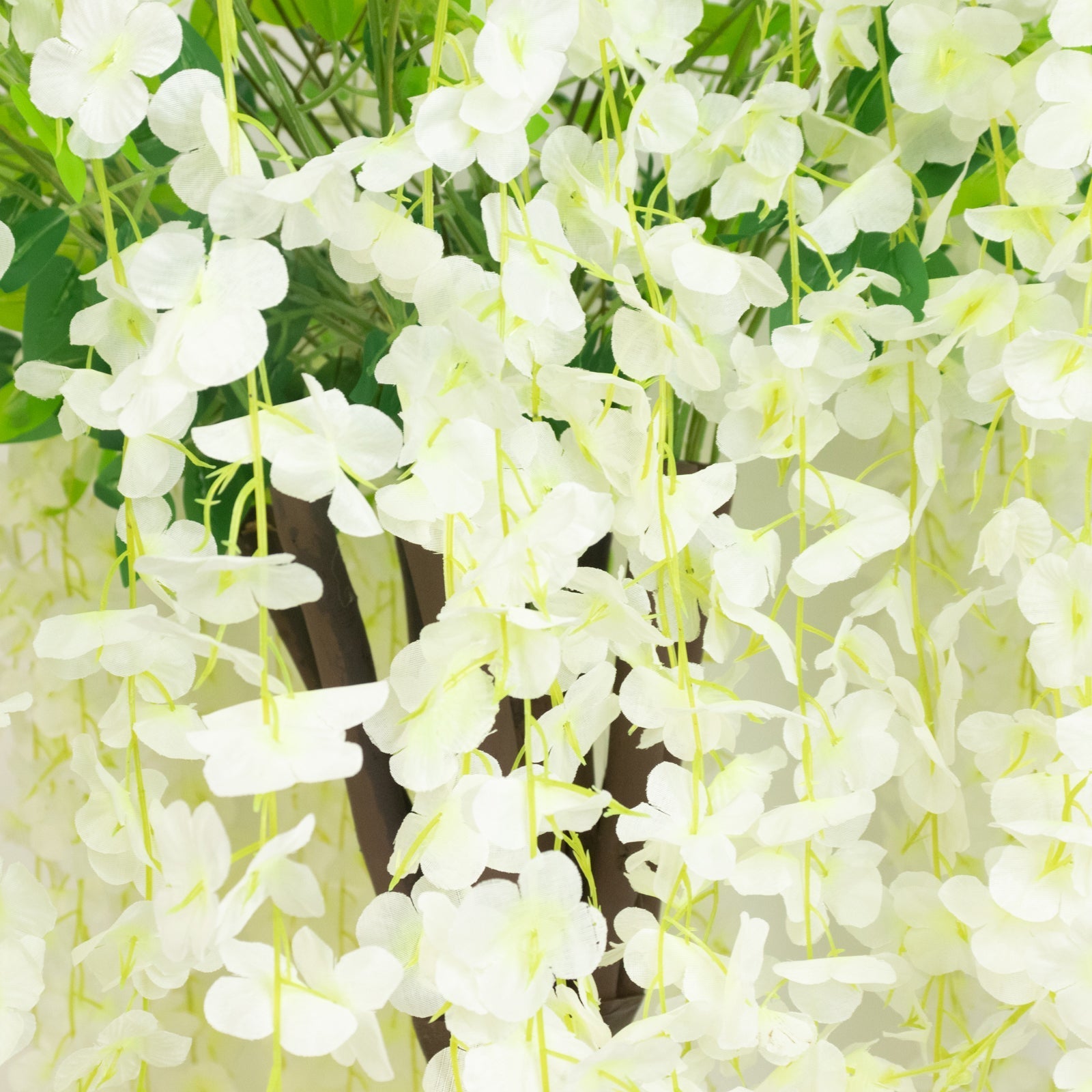 Cream Artificial Wisteria Tree â€“ 4ft Cascading Silk Flowers with Natural Trunk for Weddings, Receptions & Event Centerpieces - Bell Racket Store