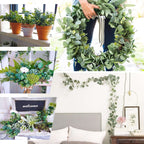 3 Bushes 14" Artificial Eucalyptus Branches, Greenery Bouquet Plants