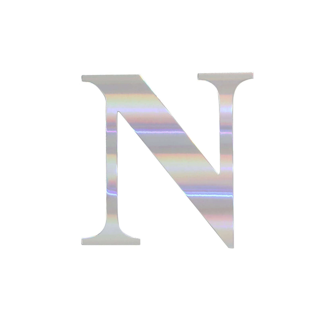 4 Pack 5" Iridescent Alphabet Stickers Banner, Customizable Stick on Letters - N