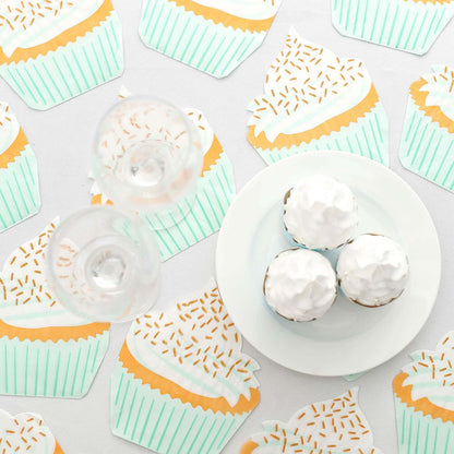 20-Pack Paper Cocktail Napkins with Cupcake Design - Fun Disposable Beverage Napkins for Events 11"x9"