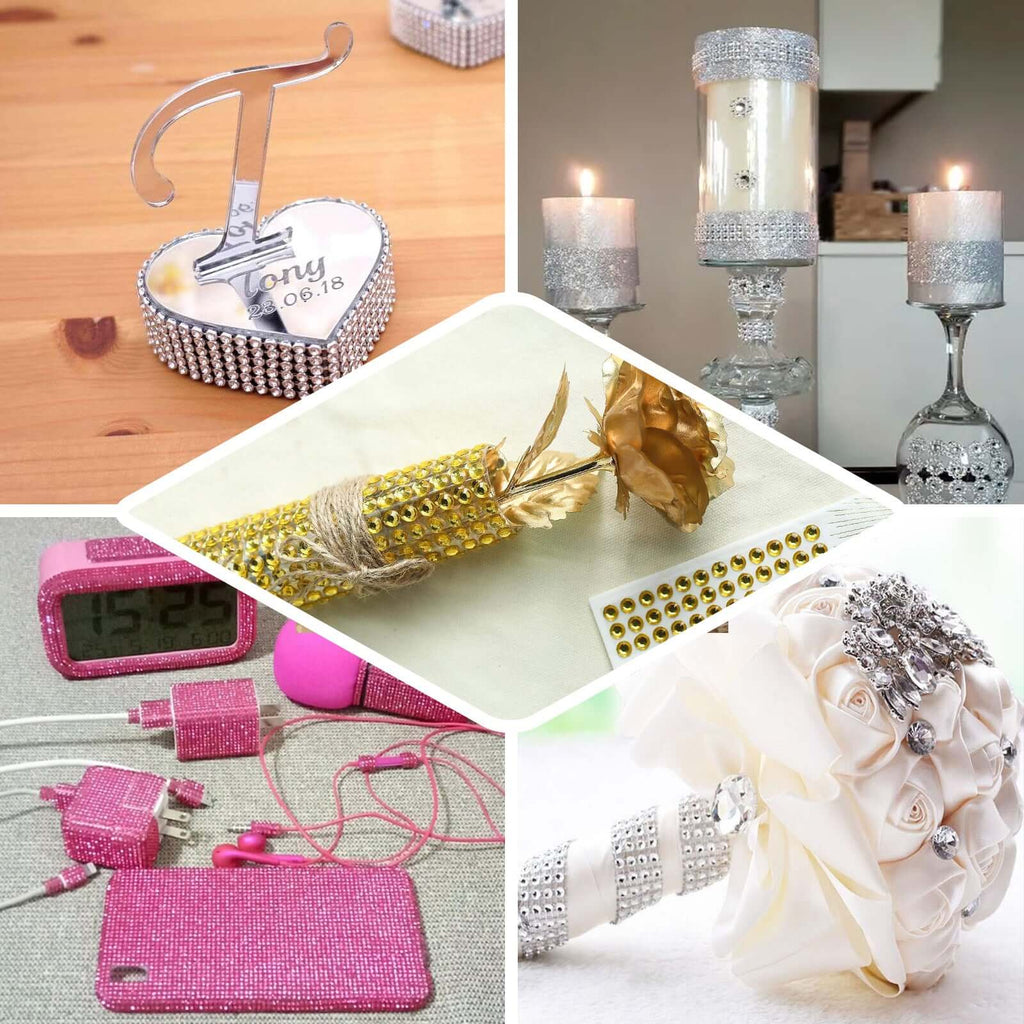 21â€x11â€ Blush Self Adhesive Rhinestone Diamond Sticker Wrap Sheets, DIY Craft Gem Stickers