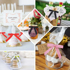 50 Pcs 3" Saddle Stitch Ribbon Bows With Twist Ties, Gift Basket Party Favor Bags Decor - White Black Polyester