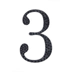 Decorative Rhinestone Number "3" Stickers, Glitter Adhesive Craft Numbers Black DIY Sparkle Embellishments 4"