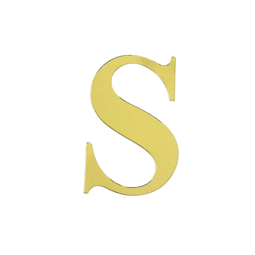 4 Pack 5" Metallic Gold Alphabet Stickers Banner, Customizable Stick on Gold Letters - S