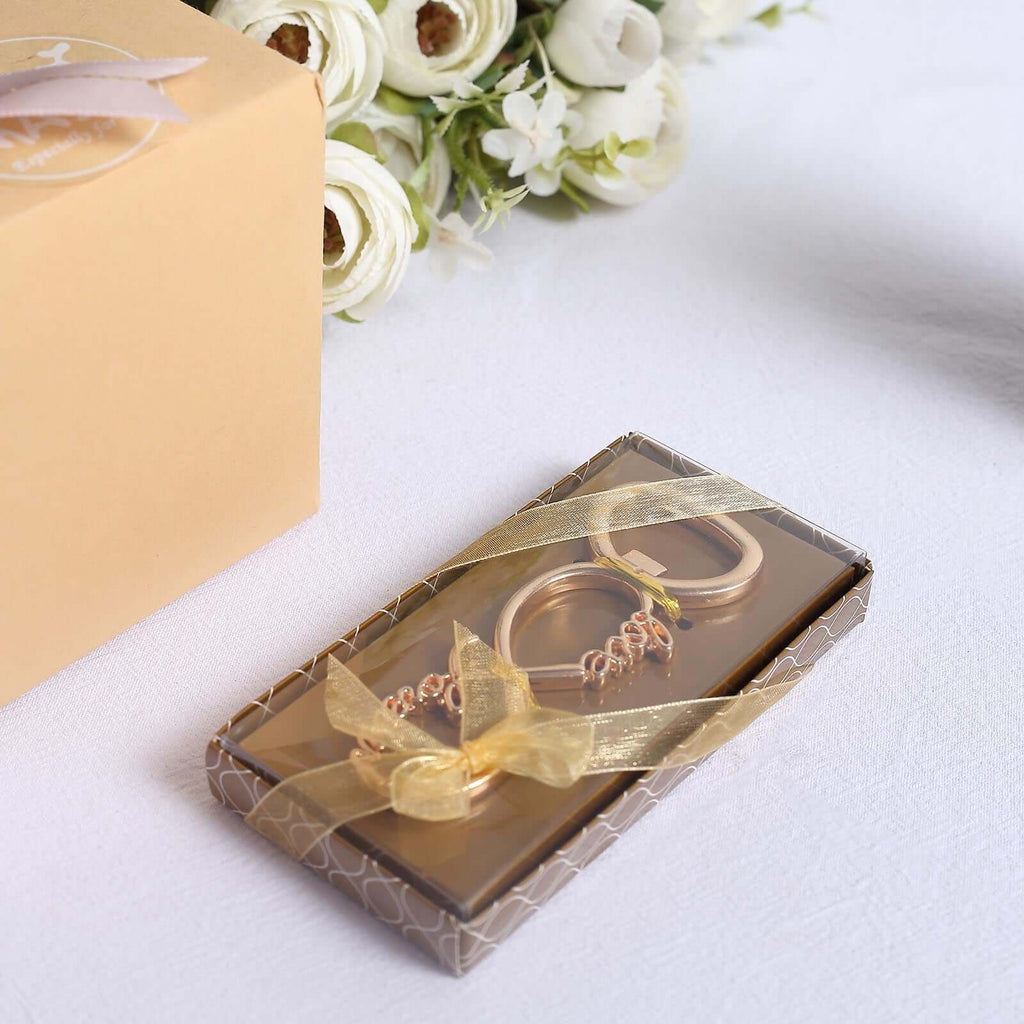 4" Gold Metal Infinity Sign "Love Forever" Bottle Opener Party Favors, Pre-Packed Wedding Souvenir Gift