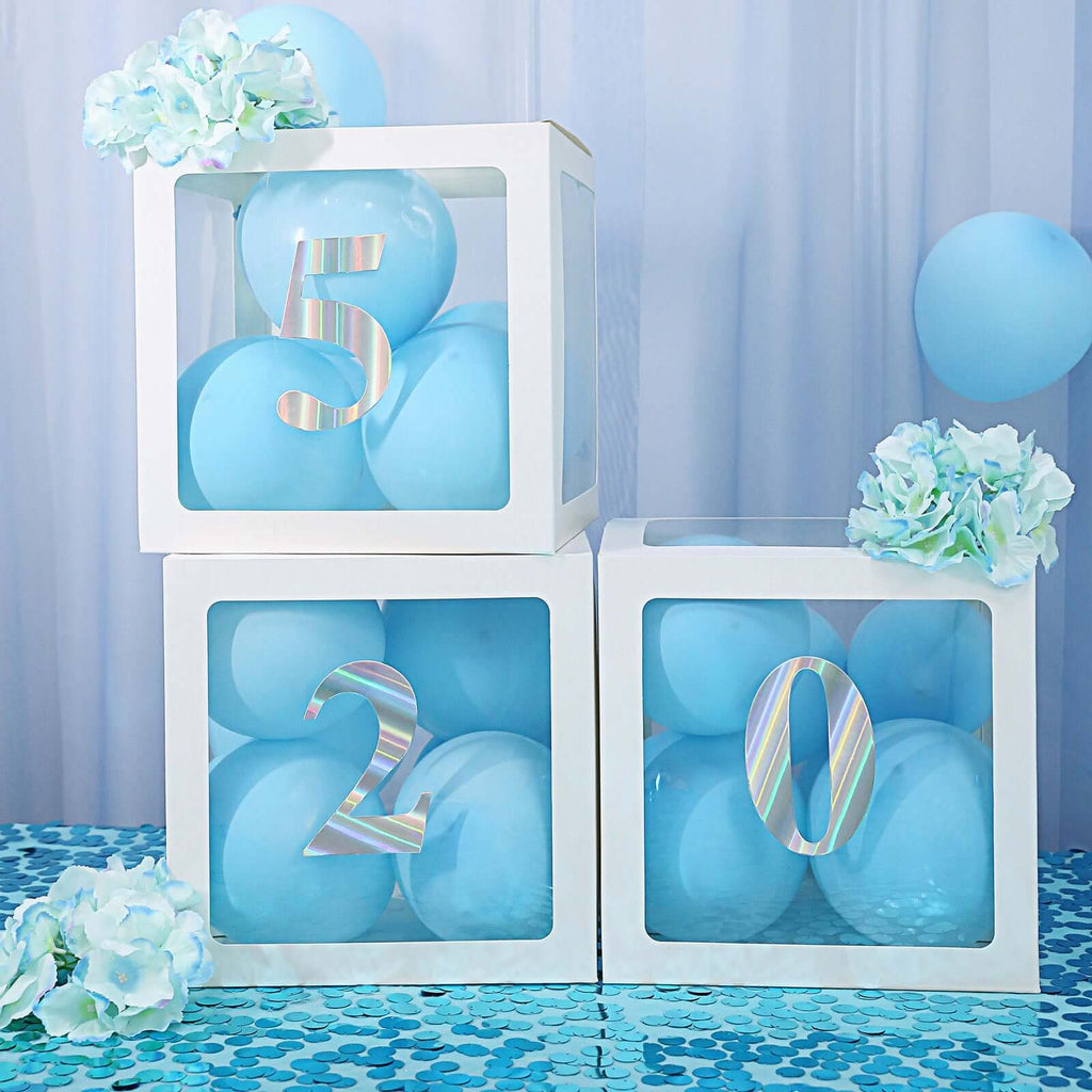 4-Pack Stickers Banner Custom 0-9 Number "7" Design Iridescent - Milestone Age and Date Stick-On Numbers 5"