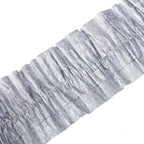 3 Rolls 28ft Silver Ruffled Tissue Paper Party Streamers, Crepe Paper Backdrop Decorations