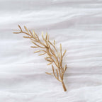 25-Pack Artificial Fern Leaf Branch Stems Metallic Gold - Versatile Faux Stems for Floral Bouquets Vase Displays & Event Decor 6"