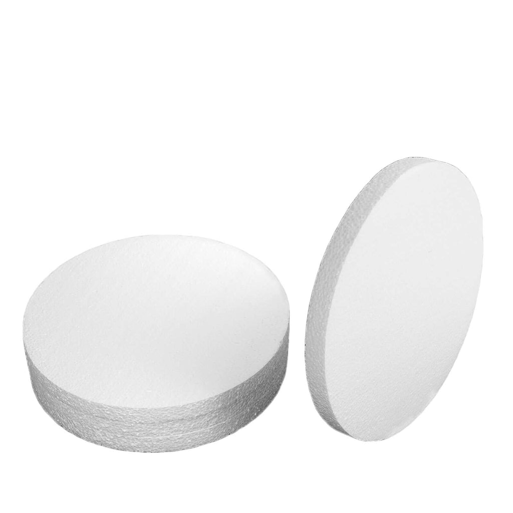 12 Pack 8" White StyroFoam Disc, DIY Polystyrene Foam Craft Supplies